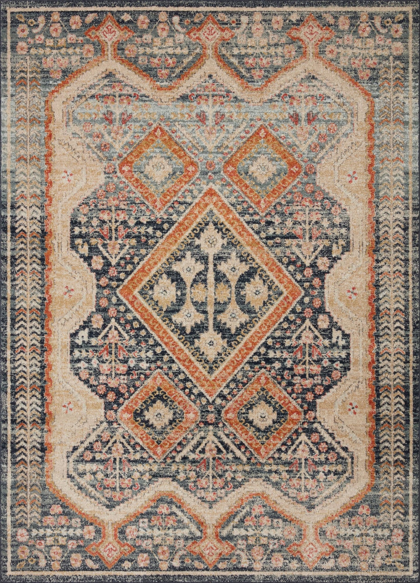Loloi Jocelyn Collection JOC-05 Navy/Multi 7'-10" x 10' .38" Thick Area Rug