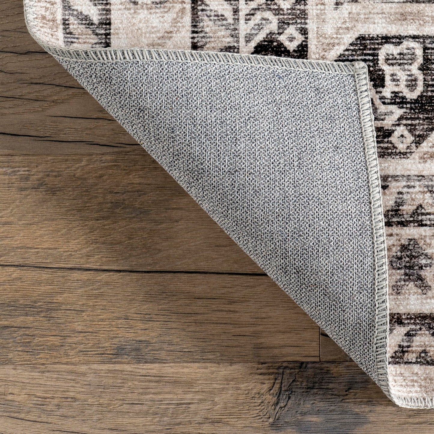 Nuloom Splashguard Eira Taupe/Ivory, 6' x 9', Vintage, Soft and Cozy, High Traffic, Stain Resistant, Easy Clean, Durable, Machine Washable Area Rug for Bedroom, Living Room, Dining, Den, Foyer