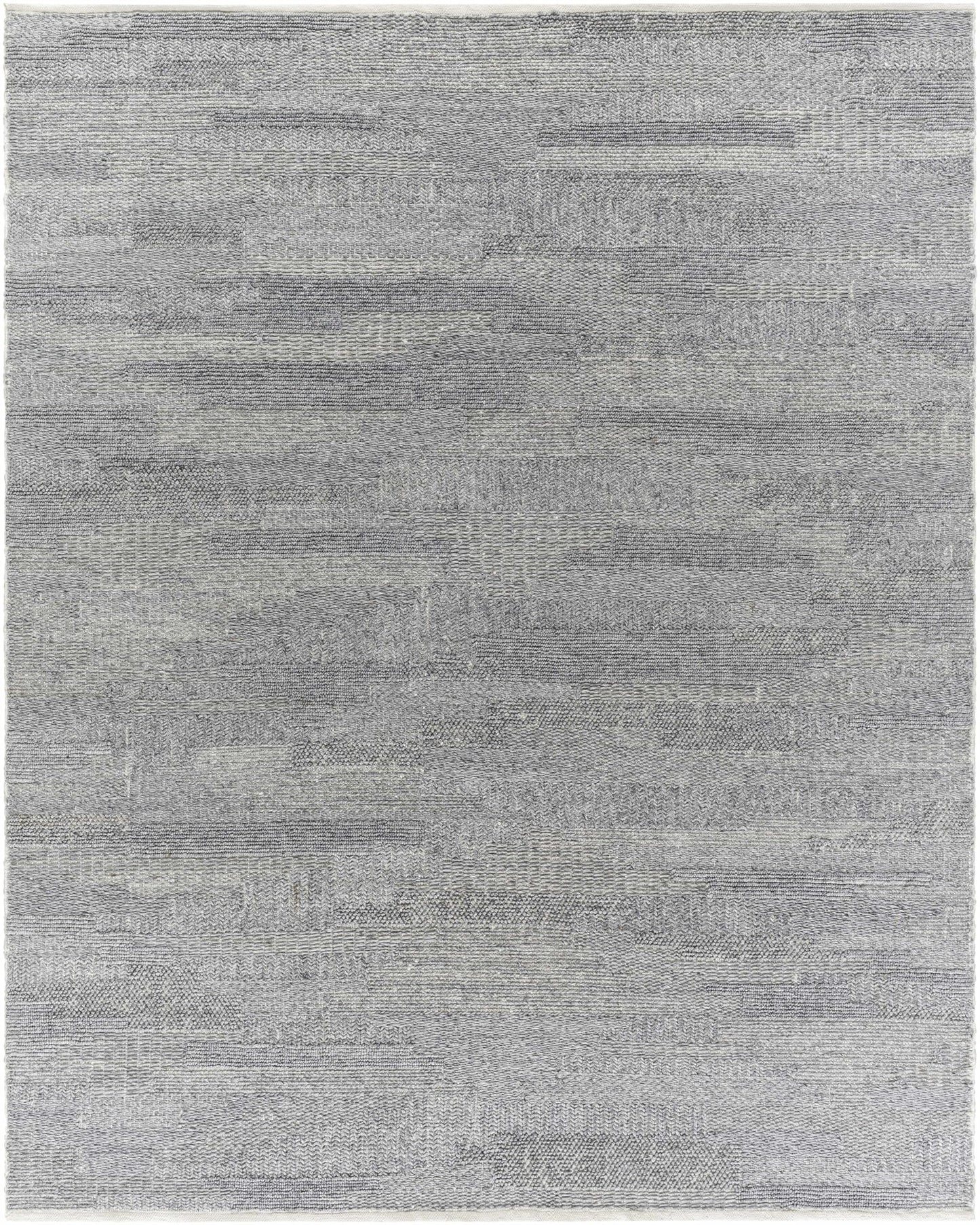 Hauteloom Chepe Recycled Material Area Rug - Abstract Striped Distressed Faded - Contemporary Modern Minimalist Transitional Scandinavian - Medium Gray, Ink, Silverton, Gray, White - 2' x 3'