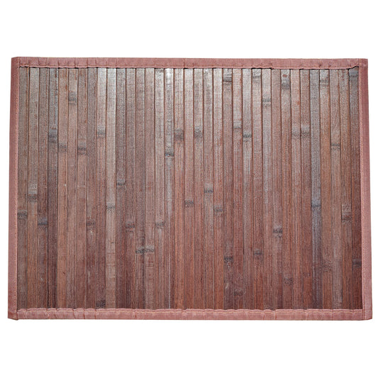 Queensell Bamboo Rug – Bamboo Bathroom Accessories Area Rug – Bath Mat – Bathroom Rugs – Runner Small Rug 17" x 24" Dark Brown