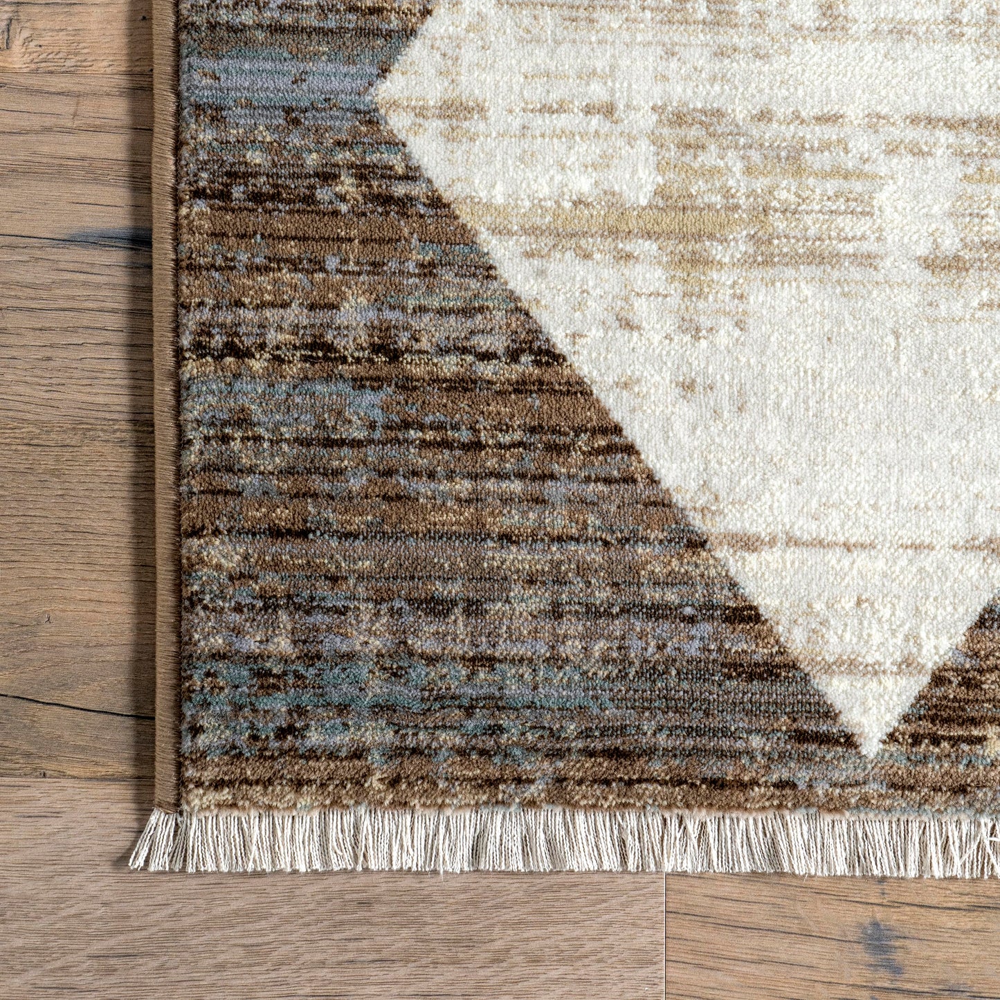 Nuloom Fringed Performance Meline Beige/Blue/Ivory, 5' x 7'10", Checkered, Soft and Cozy, High Traffic, Stain Resistant, Easy Clean, Durable Area Rug for Bedroom, Living Room, Dining, Den, Foyer