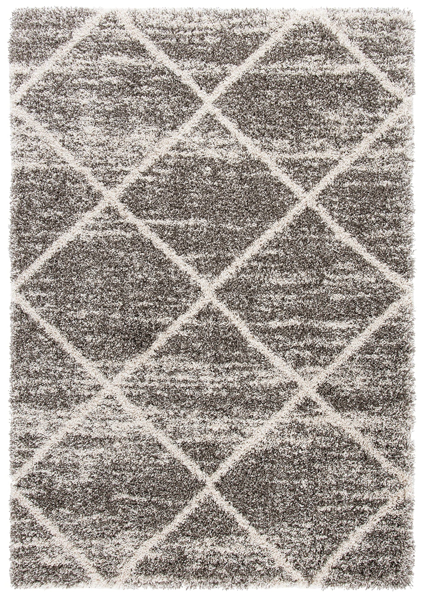 SAFAVIEH Hudson Shag Collection Accent Rug - 2' x 3', Distressed Grey & Ivory, Non-Shedding & Easy Care, 2-inch Thick Ideal for High Traffic Areas in Entryway, Living Room, Bedroom (SGH281K)