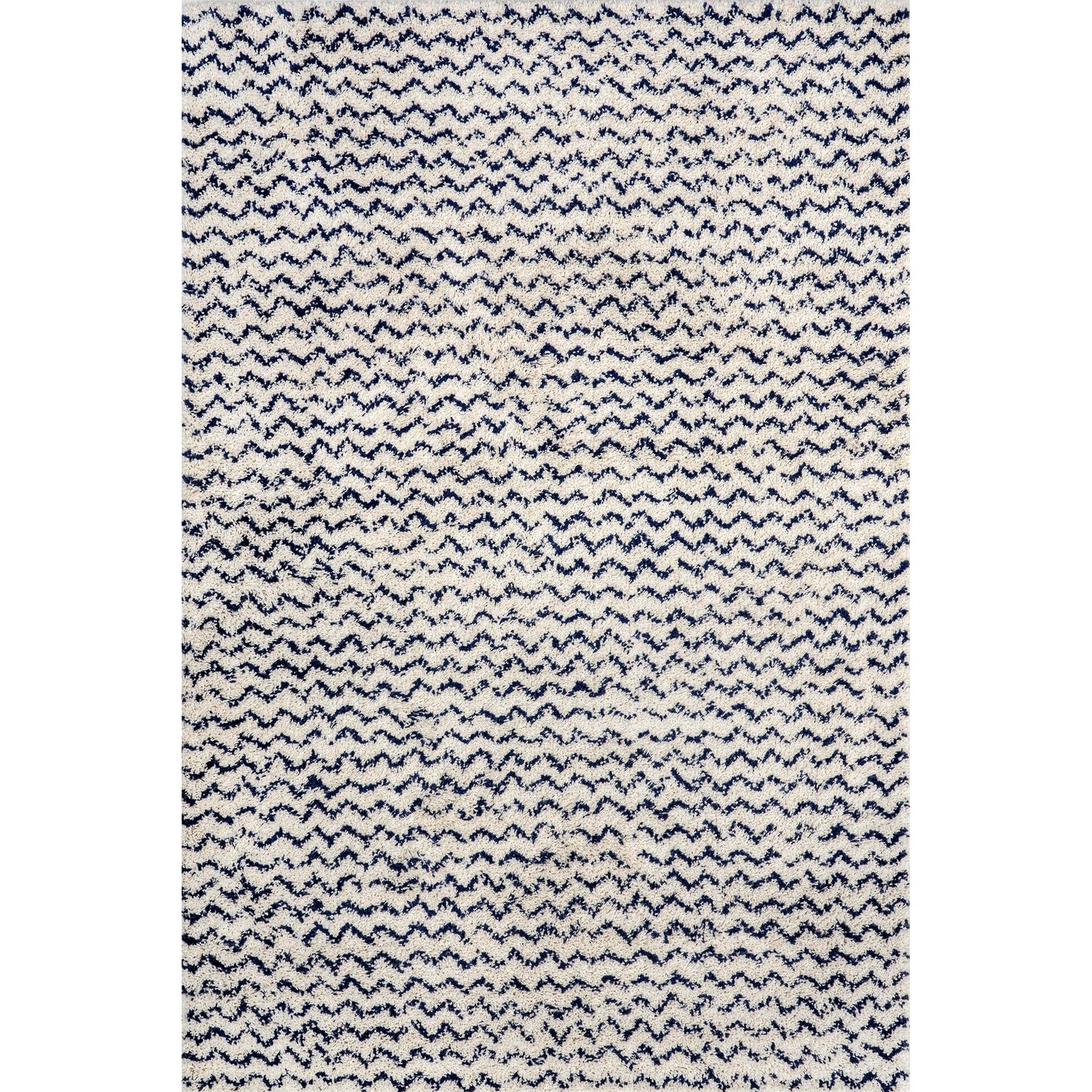 nuLOOM Cuellar Chevron Shag Area Rug, 4x6, Navy