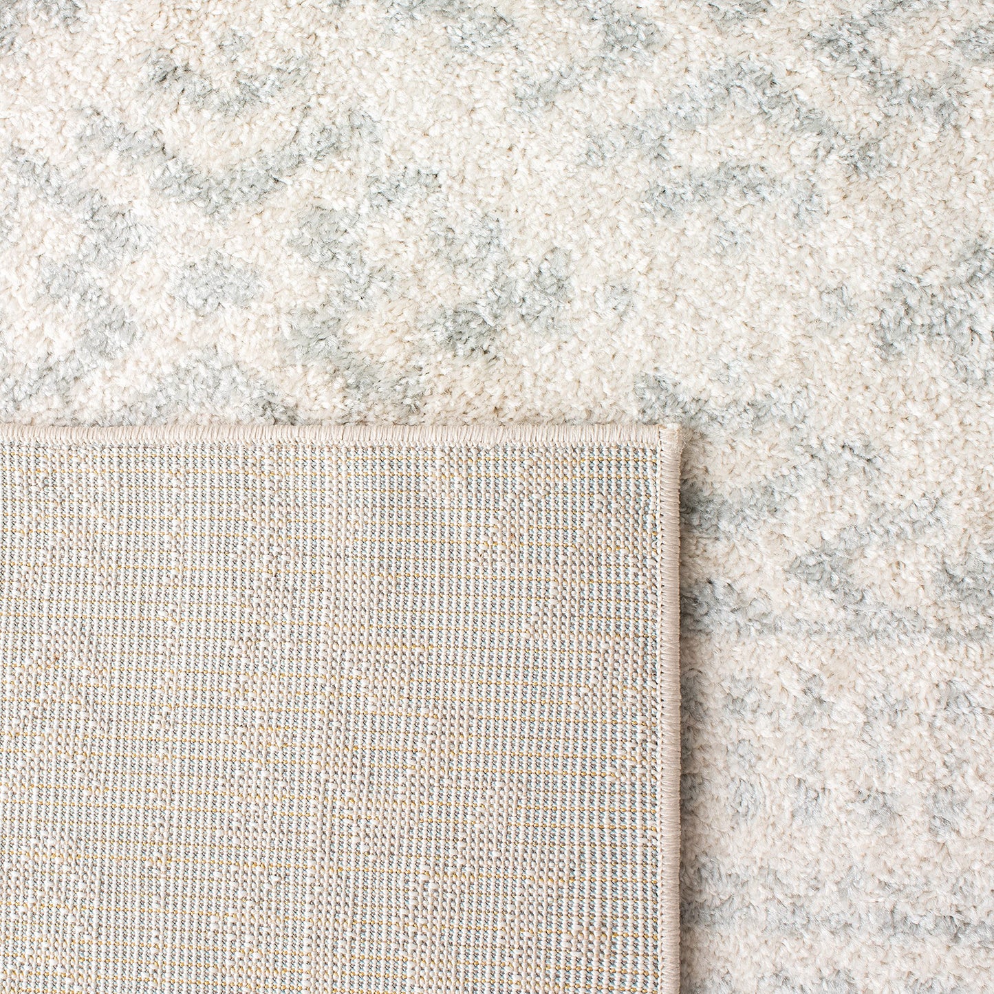 SAFAVIEH Tulum Collection Area Rug - 9' Square, Ivory & Light Grey, Moroccan Boho Tribal Design, Non-Shedding & Easy to Clean, Ideal for Living Room, Bedroom, Dining Space (TUL272G)