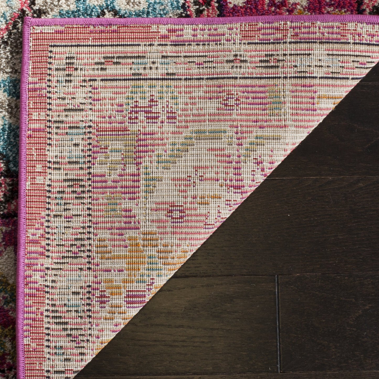SAFAVIEH Monaco Collection Area Rug - 8' x 10', Pink & Multi, Non-Shedding & Easy to Clean, Distressed Medallion Design, Ideal for Living Room, Bedroom, Dining Space (MNC243D)