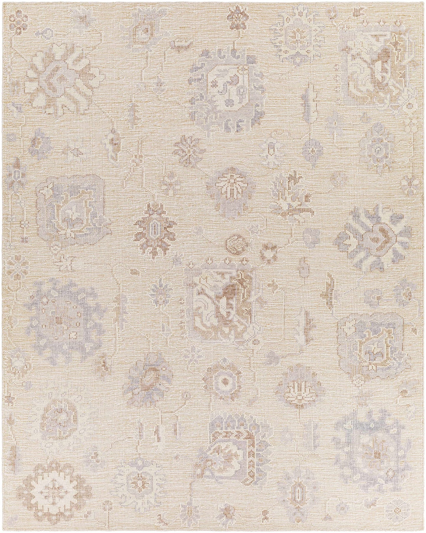 Hauteloom Bulusan Recycled Material Area Rug - Floral Medallion Geometric Distressed Abstract - Traditional Oushak Transitional Oriental Farmhouse - Light Gray, Dark Red, Beige, Cream, Gray - 2' x 3'