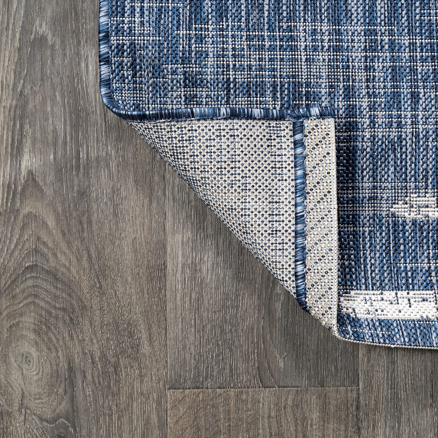 JONATHAN Y Stripe Geometric Indoor Outdoor Area Rug 8X10 Blue/Ivory, Zolak Berber for Backyard, Patio, Porch, Easy-Cleaning, High Traffic, Pet-Friendly, Non-Shedding (SMB124C-8)