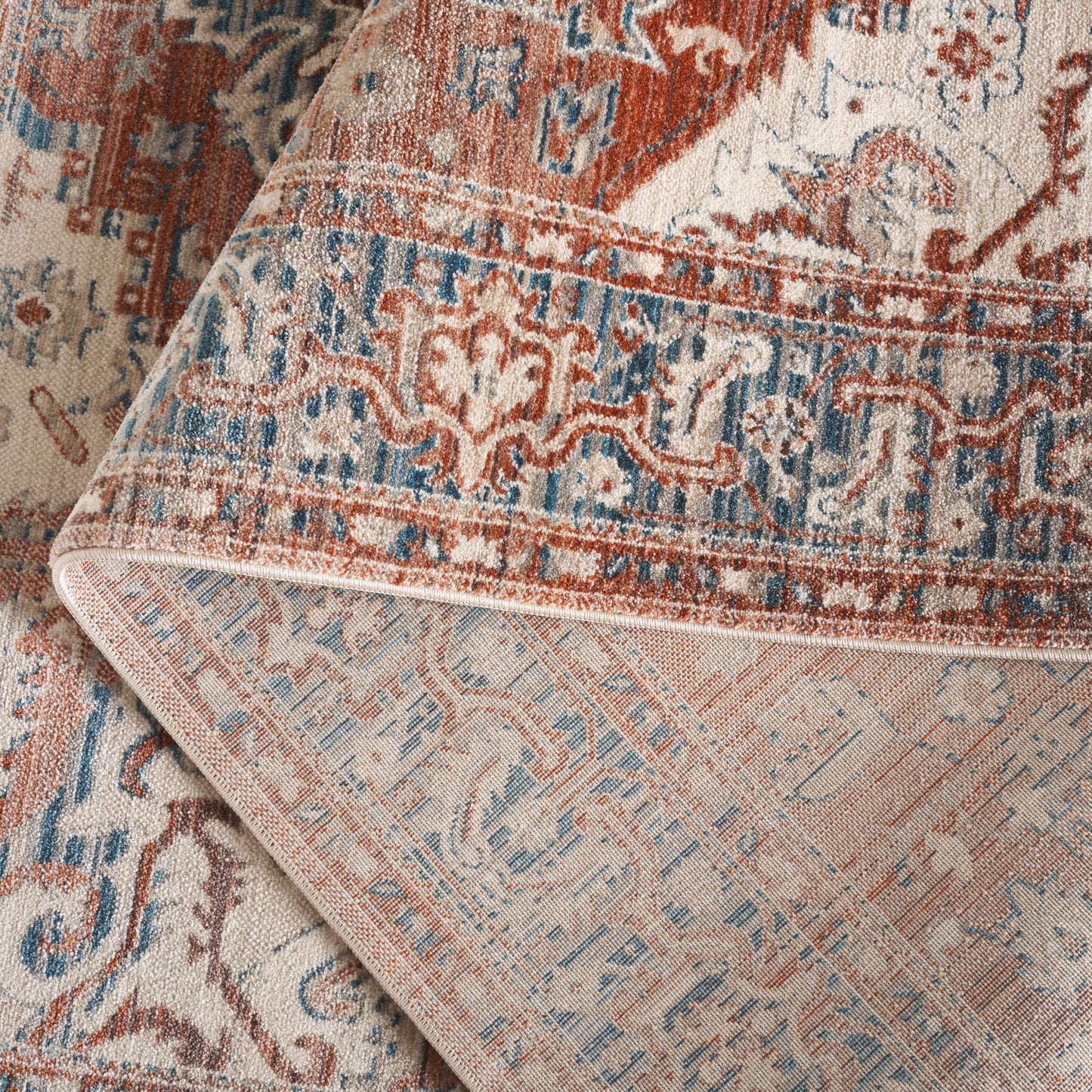 SAFAVIEH Persian Collection Area Rug - 5' x 7'6", Rust & Navy, Traditional Oriental Medallion Design, Non-Shedding & Easy Care, Ideal for High Traffic Areas in Living Room, Bedroom (VTP426P)