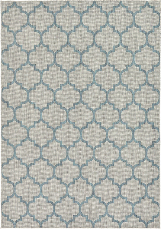 Unique Loom Outdoor Trellis Collection Area Rug (7' 1" x 10' Rectangle, Gray/ Ivory)