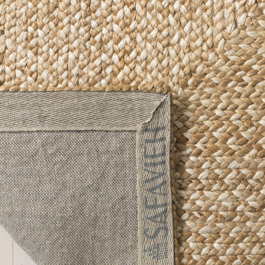 SAFAVIEH Natural Fiber Collection Area Rug - 4' Square, Natural & Ivory, Handmade Farmhouse Boho Coastal Rustic Jute, Ideal for High Traffic Areas in Living Room, Bedroom (NF885B)