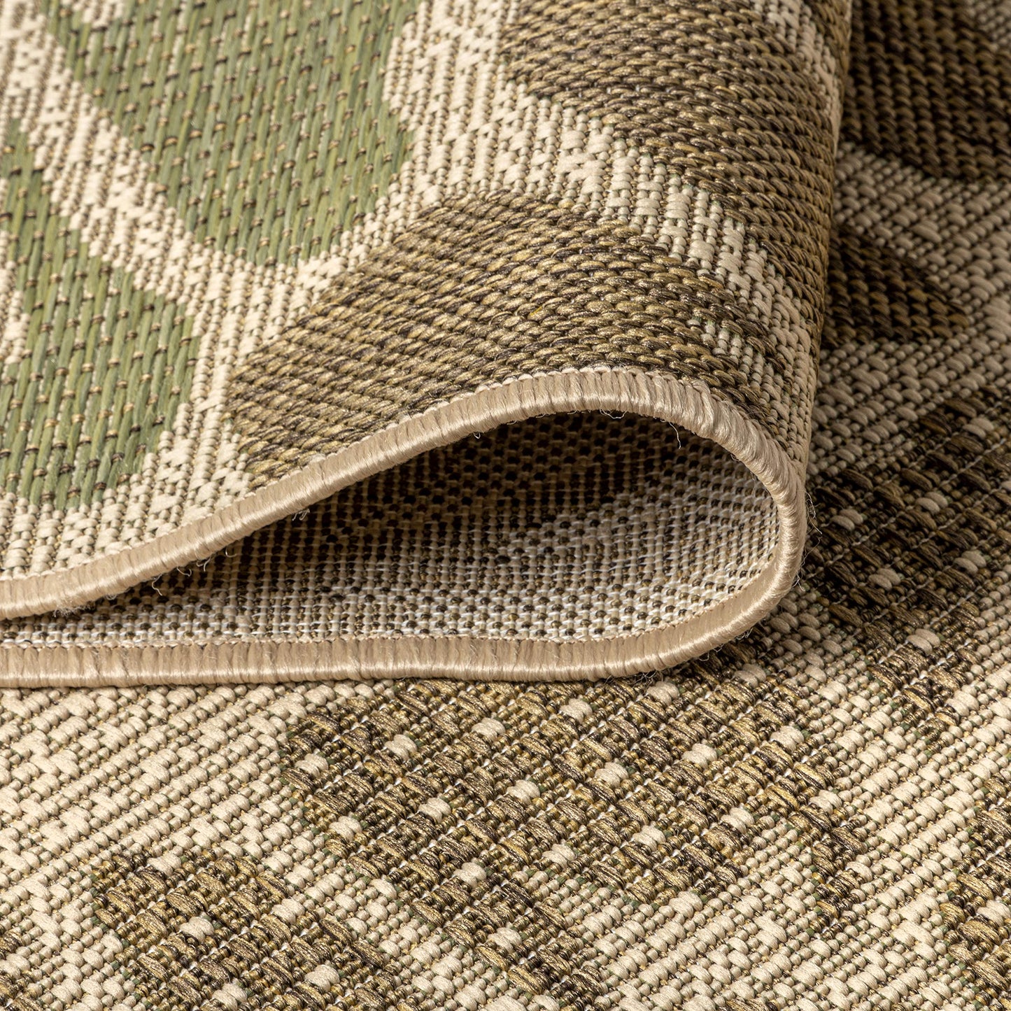 JONATHAN Y Floral Textured Weave Indoor Outdoor Area Rug 4X6 Sage/Brown, Zinnia Modern for Backyard, Patio, Porch, Easy-Cleaning, High Traffic, Pet-Friendly, Non-Shedding (SMB110A-4)