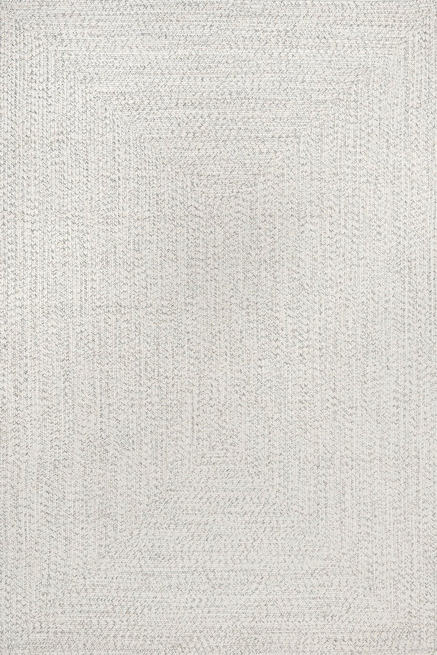 nuLOOM 4' x 6' Solid Hand Braided Indoor/Outdoor Area Rug, Pet-Friendly, High Traffic, Weather Resistant, for Patio, Balcony, Bedroom, Living Room, Dining Room, Wynn Ivory