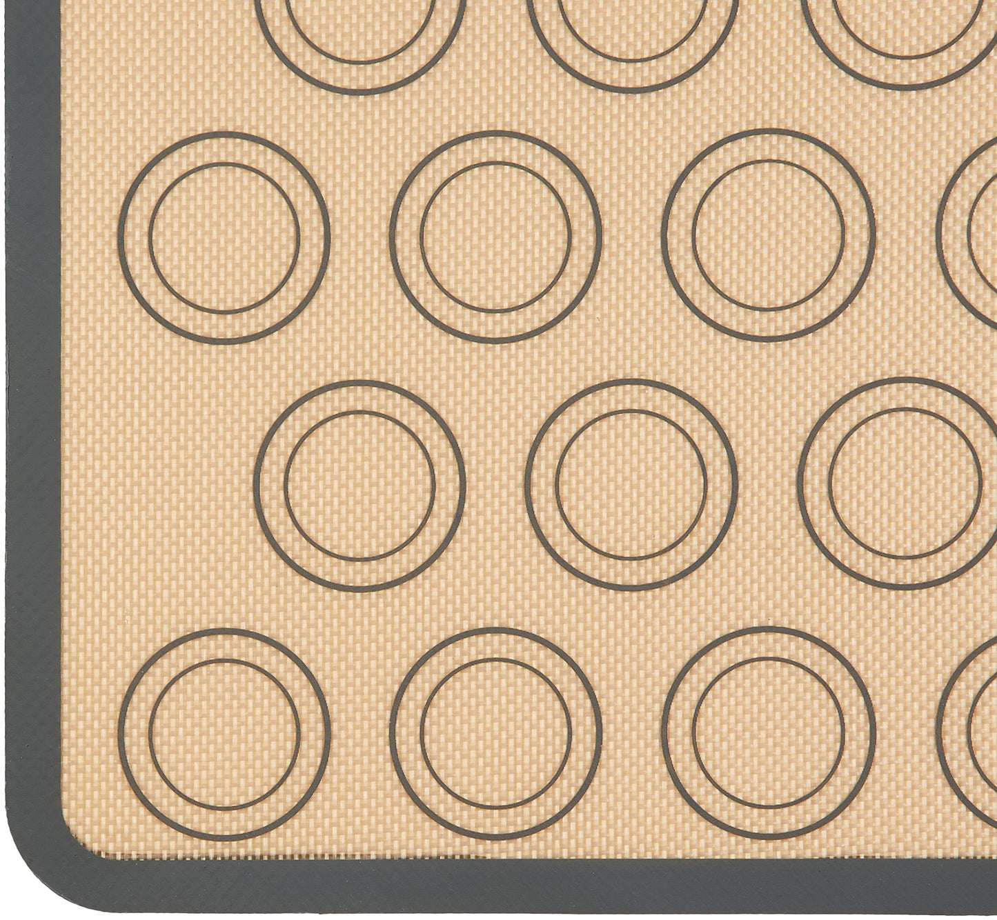 Amazon Basics Silicone Baking Mat for Macarons, Non-Stick, Food Safe, Reusable, Oven-Safe, 16.5" x 11.6", Beige/Gray, 2-Pack