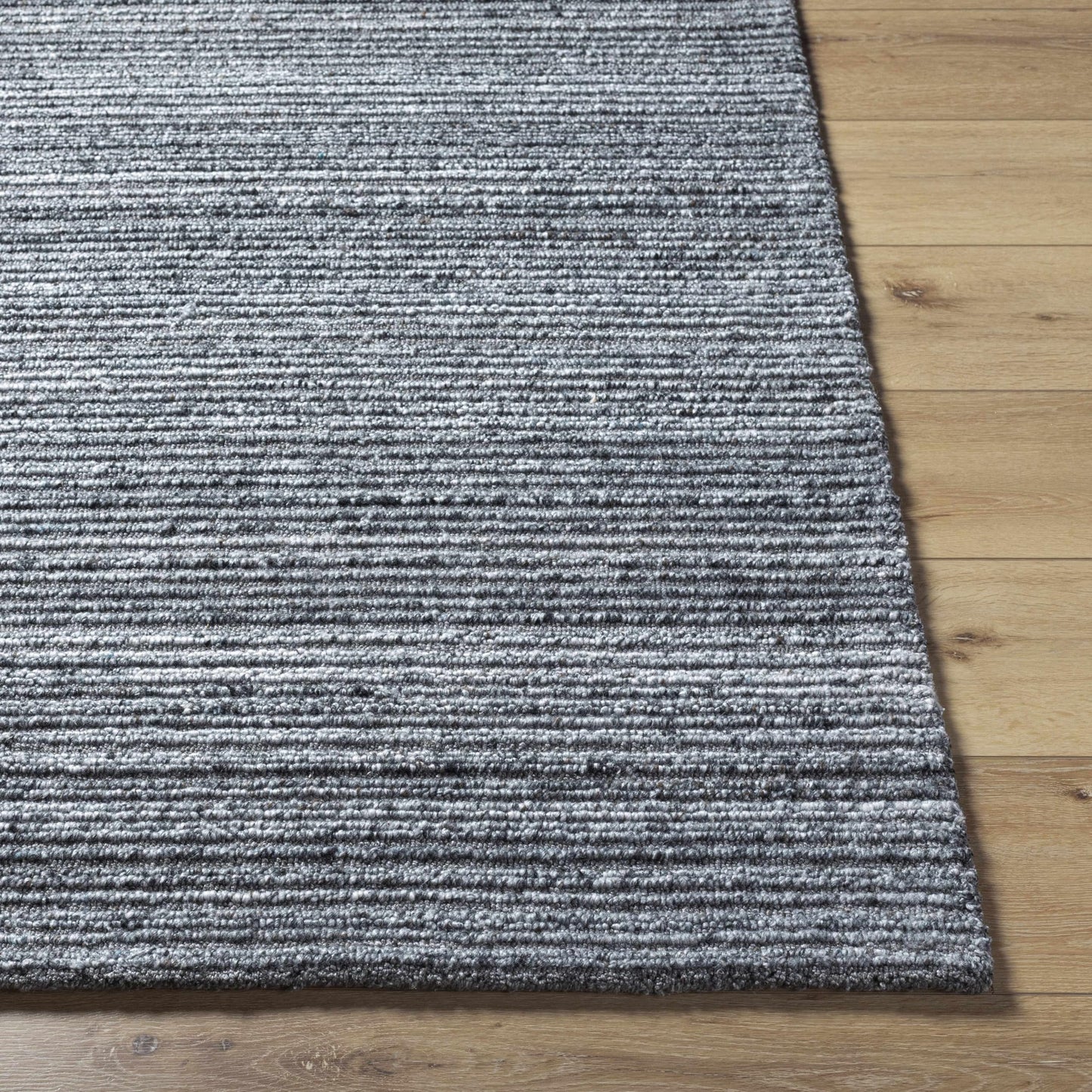 Hauteloom Larkspur Recycled Material Living Room, Bedroom Area Rug - Traditional Transitional - Charcoal, Light Gray, Gray - 2' x 3'