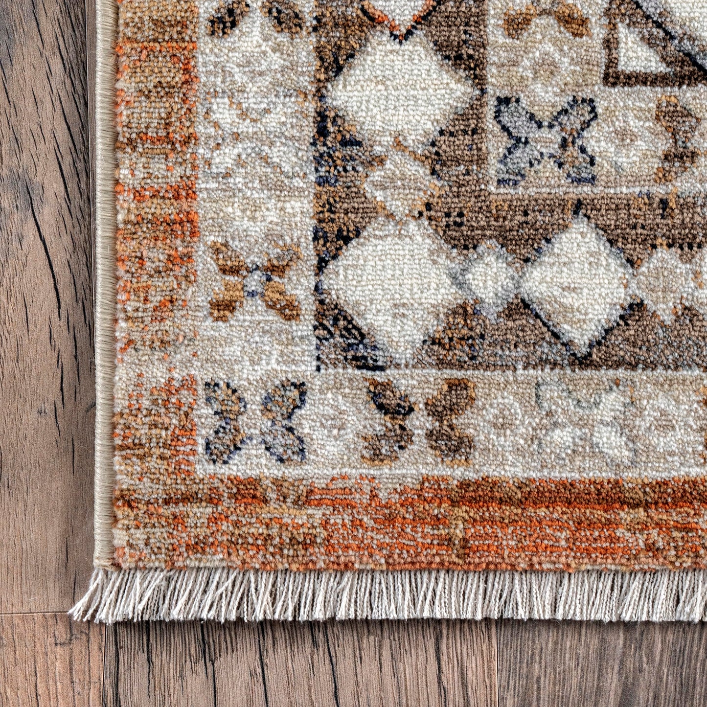nuLOOM Fringed Performance Vanesa Rust/Ivory, 8' x 10'2", Oriental, Soft and Cozy, High Traffic, Stain Resistant, Easy Clean, Durable Area Rug for Bedroom, Living Room, Dining, Den, Entryway