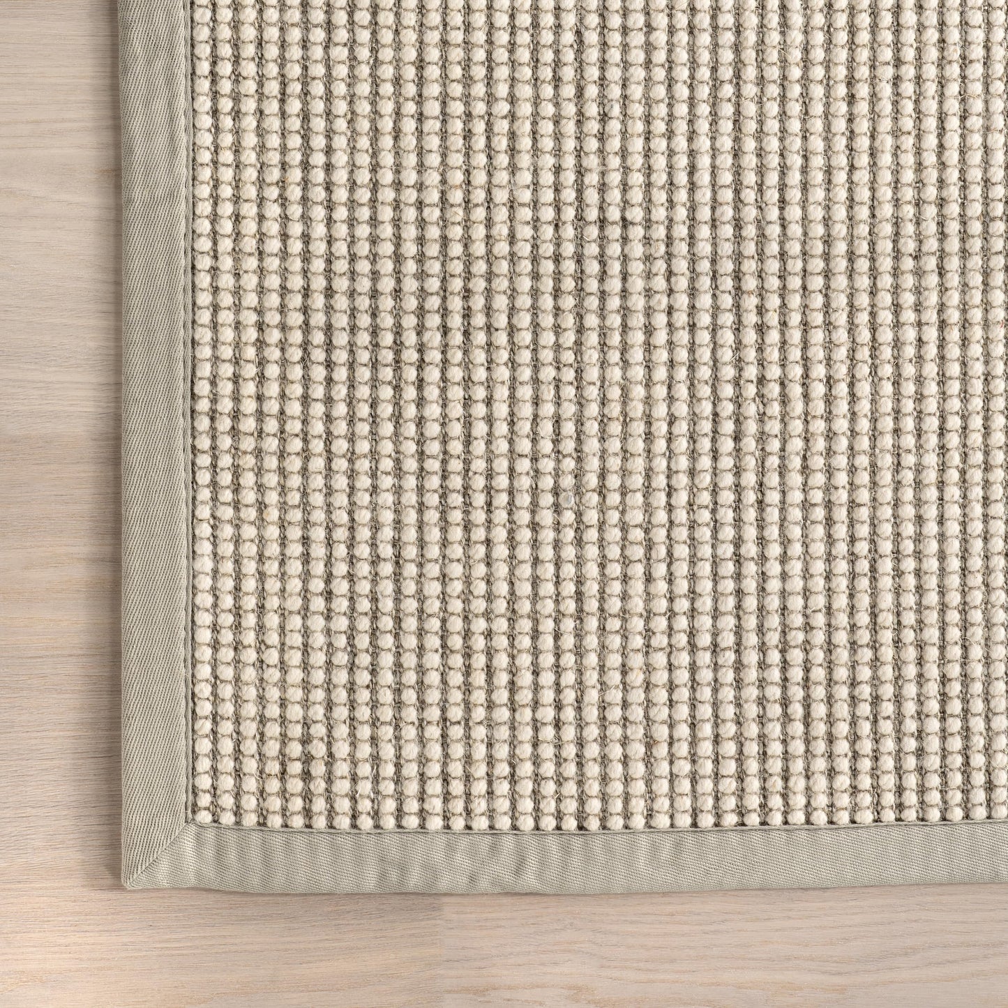 Nuloom Monica Grey/Ivory, 5' x 8', Solid, Sisal & Wool, Soft and Textured, High Traffic, Stain Resistant, Easy Clean, Durable Area Rug for Bedroom, Living Room, Dining Space, Den, Foyer, Entryway
