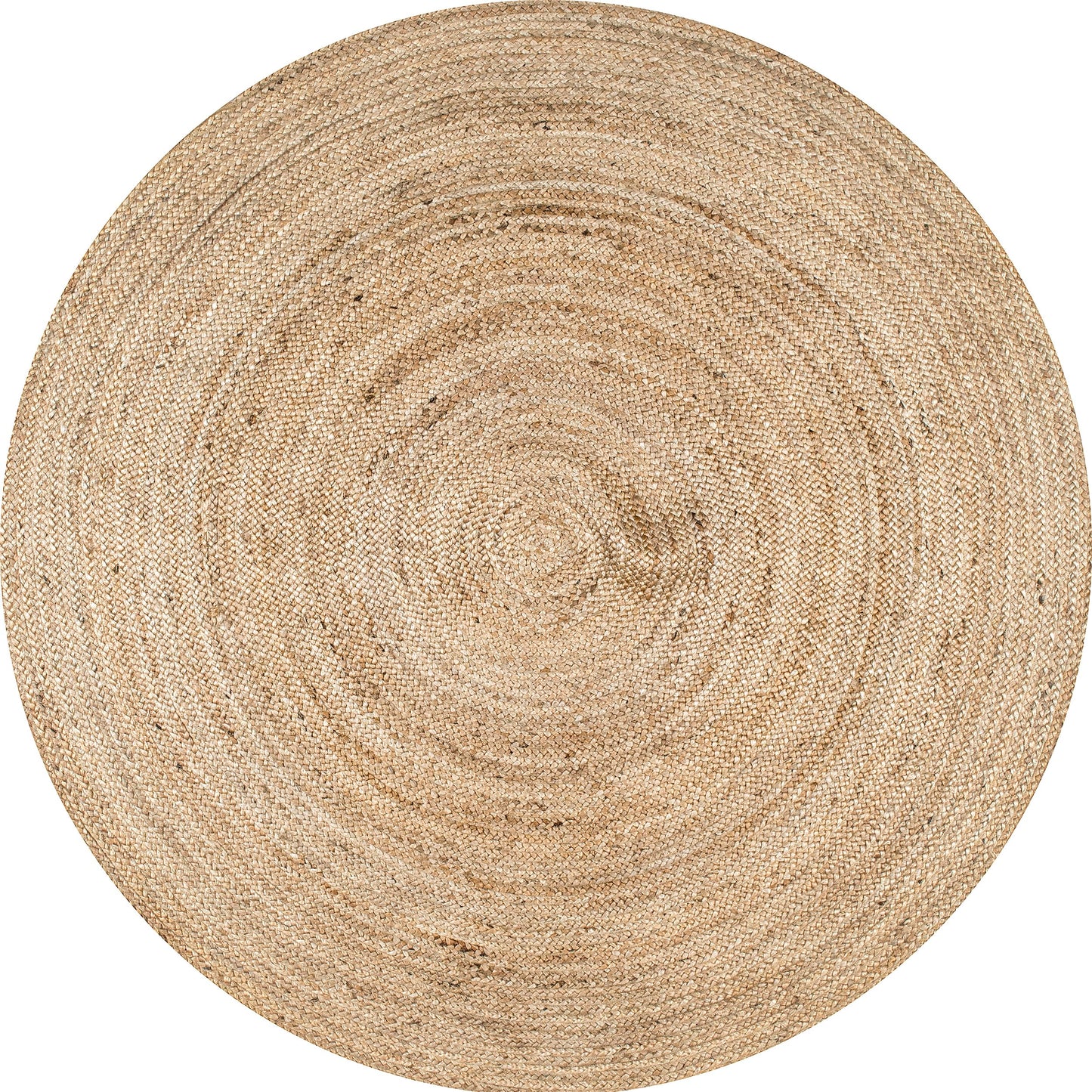 nuLOOM 3 Round Rigo Jute Hand Woven Area Rug, Natural, Solid Farmhouse Design, Natural Fiber, For Bedroom, Living Room, Dining Room, Hallway, Office, Kitchen, Entryway
