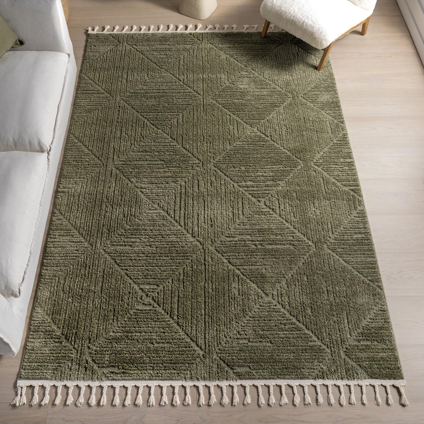 Nuloom Kerry Green, 5'3" x 7'6", Geometric, Soft and Cozy, High Traffic, Stain Resistant, Easy Clean, Durable Area Rug for Bedroom, Living Room, Dining Space, Den, Foyer, Entryway