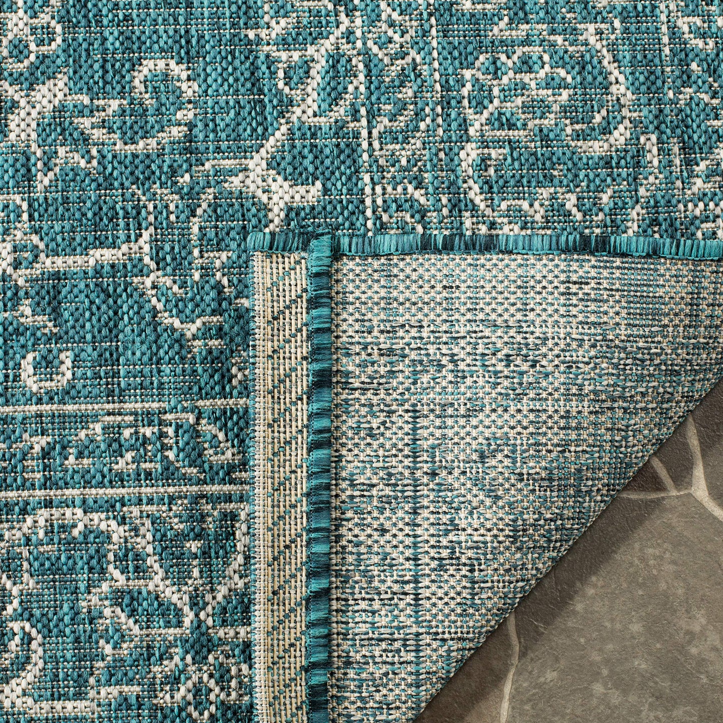 SAFAVIEH Courtyard Collection 8' x 10' Turquoise CY8680 Indoor/ Outside Waterproof Easy cleansingPatio Backyard Mudroom Area Mat