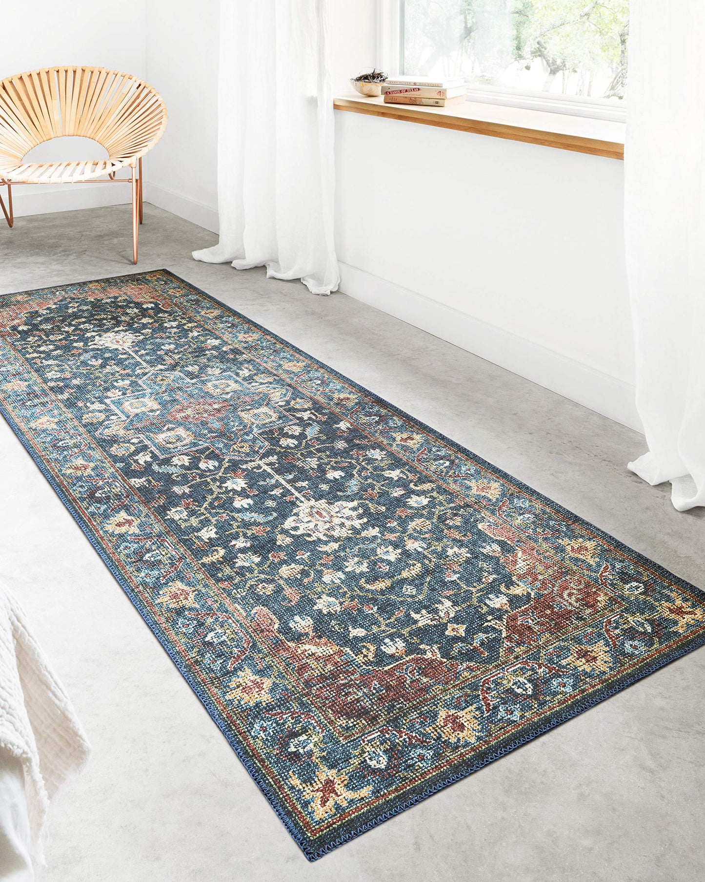 Loloi Skye Collection SKY-08 Denim/Brick 6'-0" x 9'-0" Area Rug