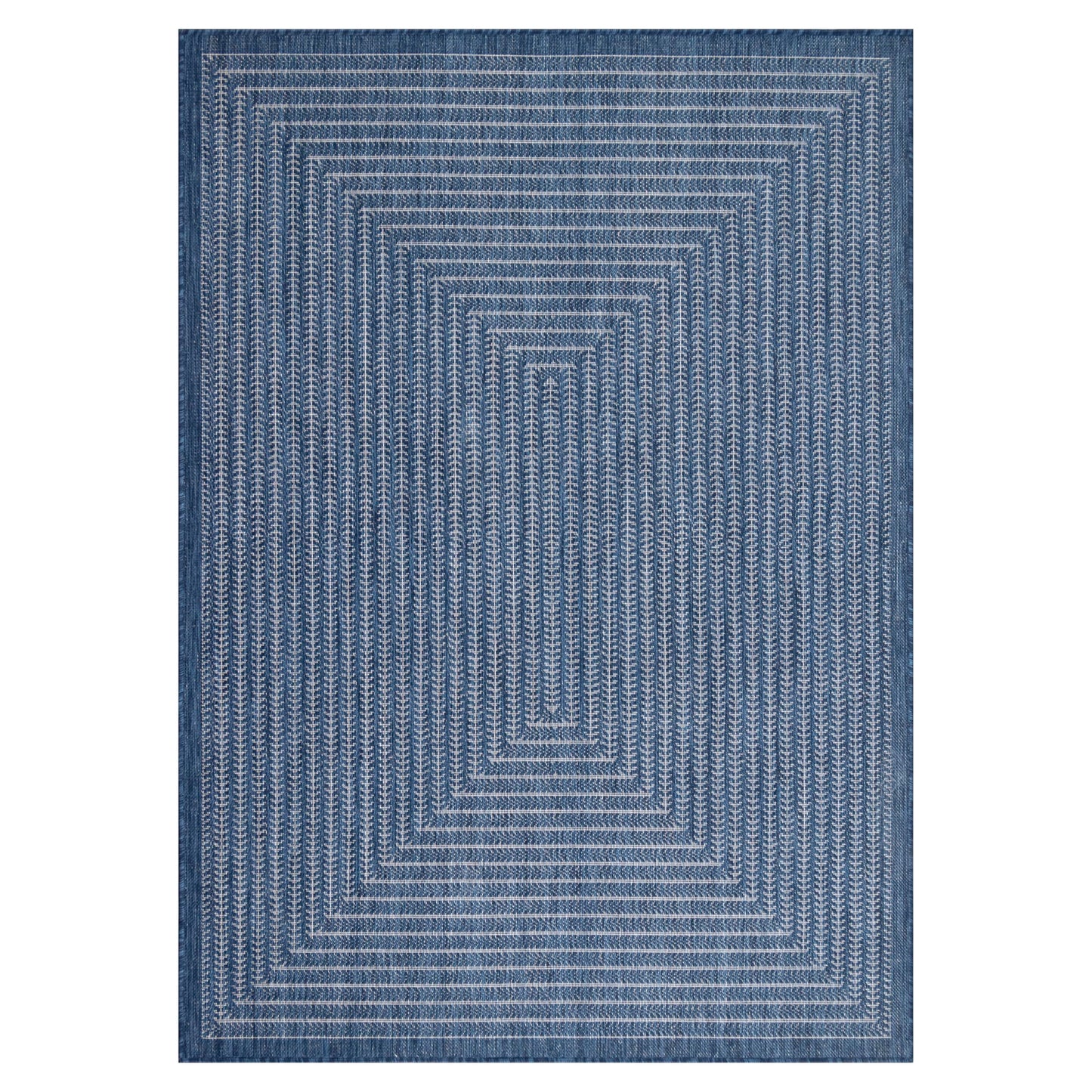 Adiva Rugs Outdoor Indoor Area Rug, Weather Resistant, Easy to Clean, Stain Resistant Floor Mat for Dining Room, Backyard, Deck, Patio (Navy Weiss, 6' x 9')