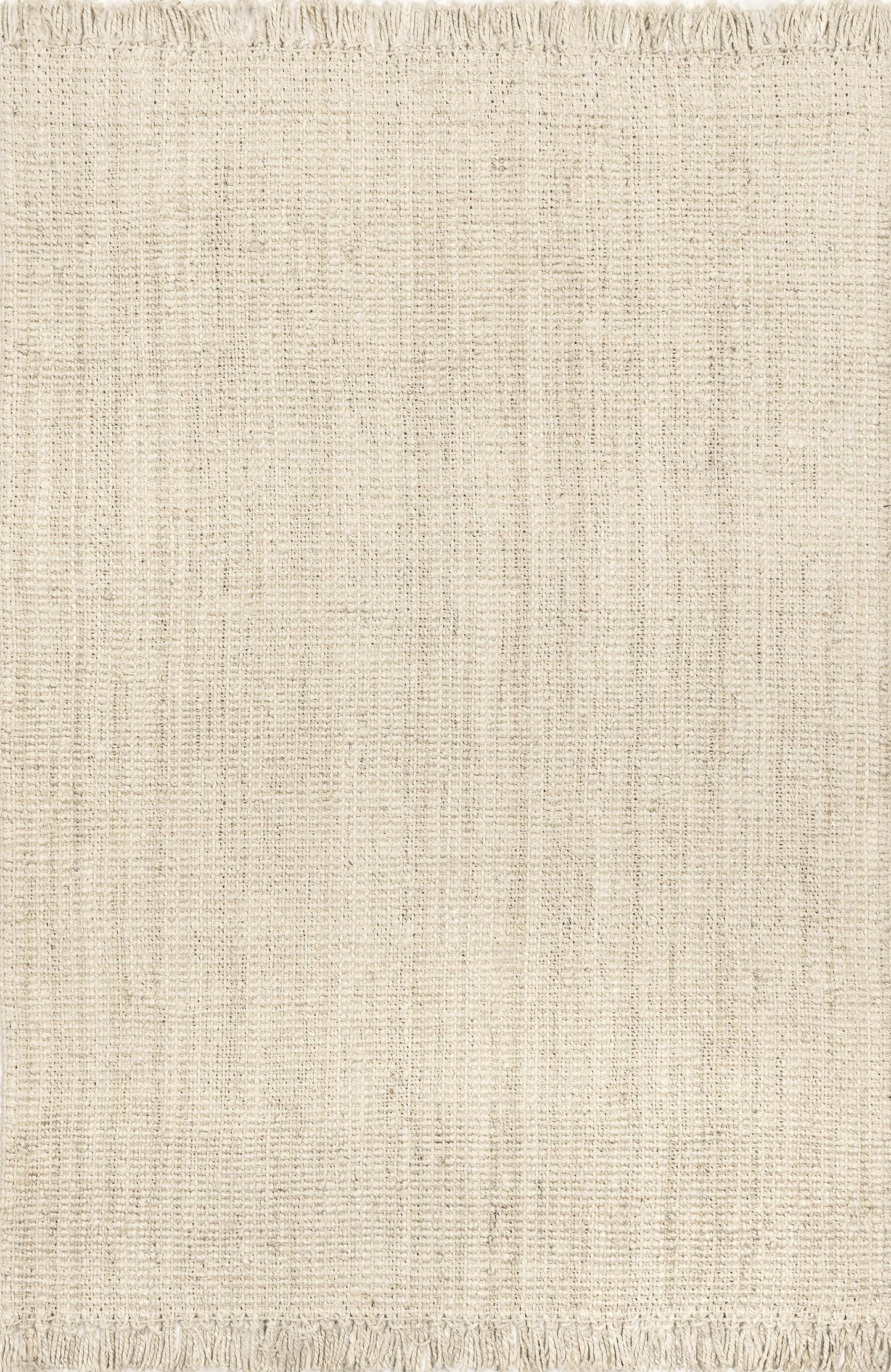 nuLOOM 5x8 Daniela Jute Tassel Hand Woven Area Rug, Off White, Solid Chunky Farmhouse Design, Natural Fiber, For Bedroom, Dining Room, Living Room, Hallway, Office, Entryway