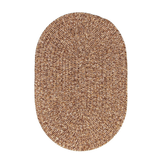 Super Area Rugs Rustic Farmhouse Living Indoor/Outdoor Reversible Braided Rug - Made in USA - Brown Mix 2' X 3' Oval