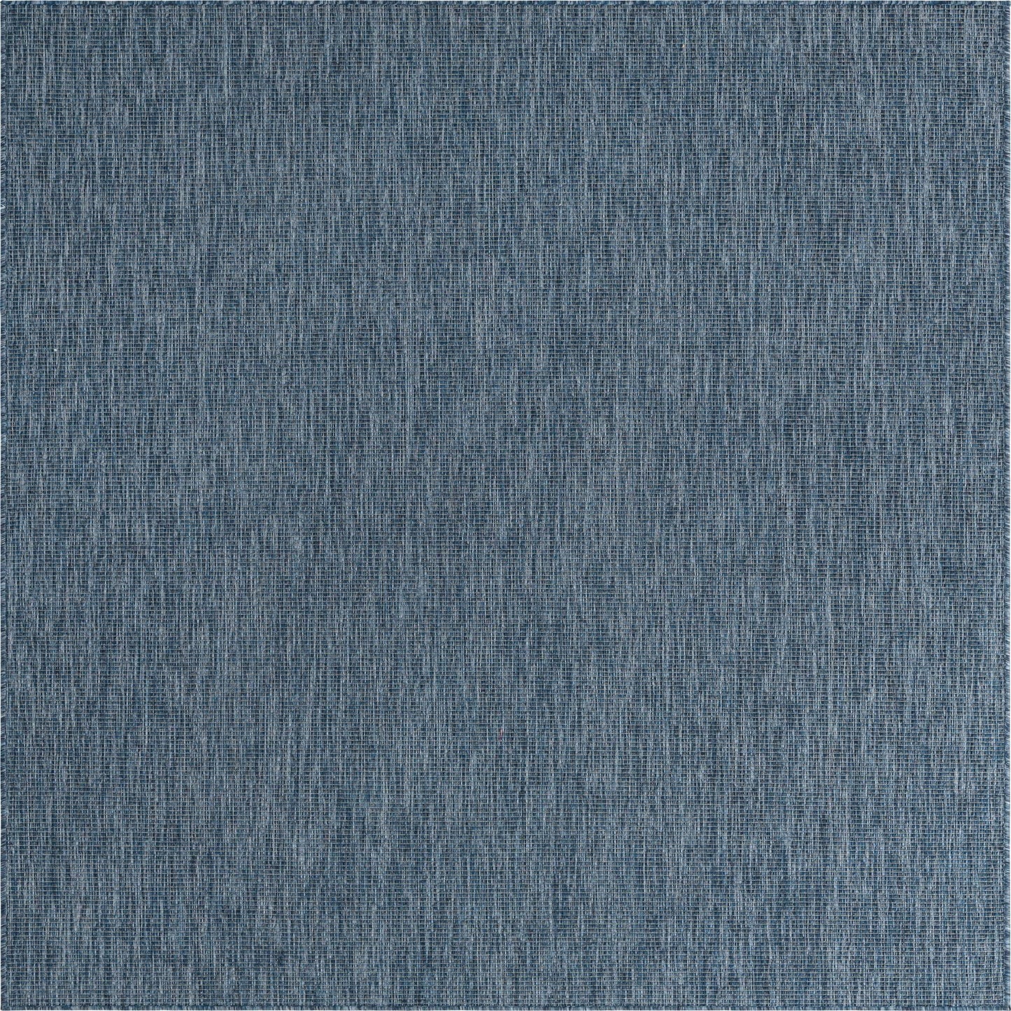 Unique Loom Collection Casual Transitional Solid Heathered Indoor/Outdoor Flatweave Area Rug (7' 10" Square, Blue/Navy Blue)