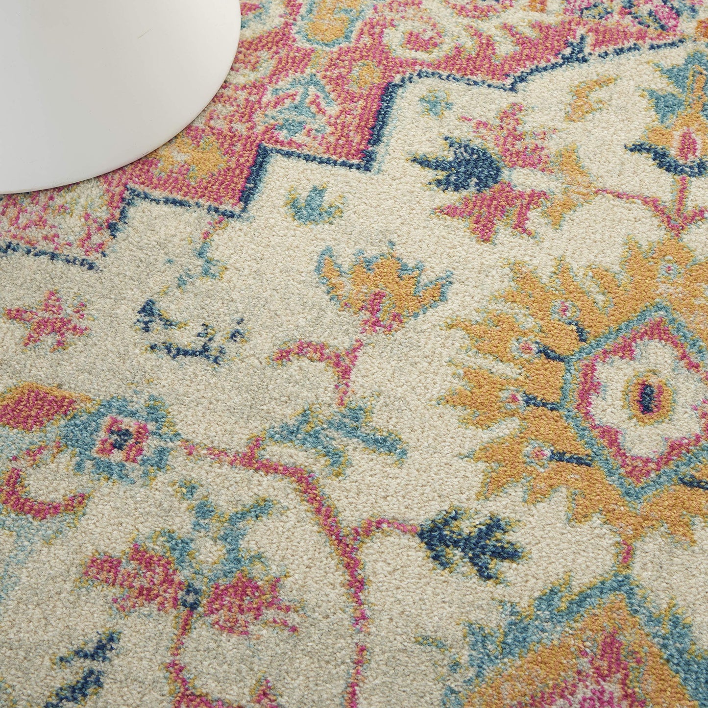 Nourison Home Passion Ivory Pink 5'3" x 7'3" Area Rug - Easy Clean, Non Shedding, Bed Room, Living Room, Dining Room, Kitchen (5' x 7')