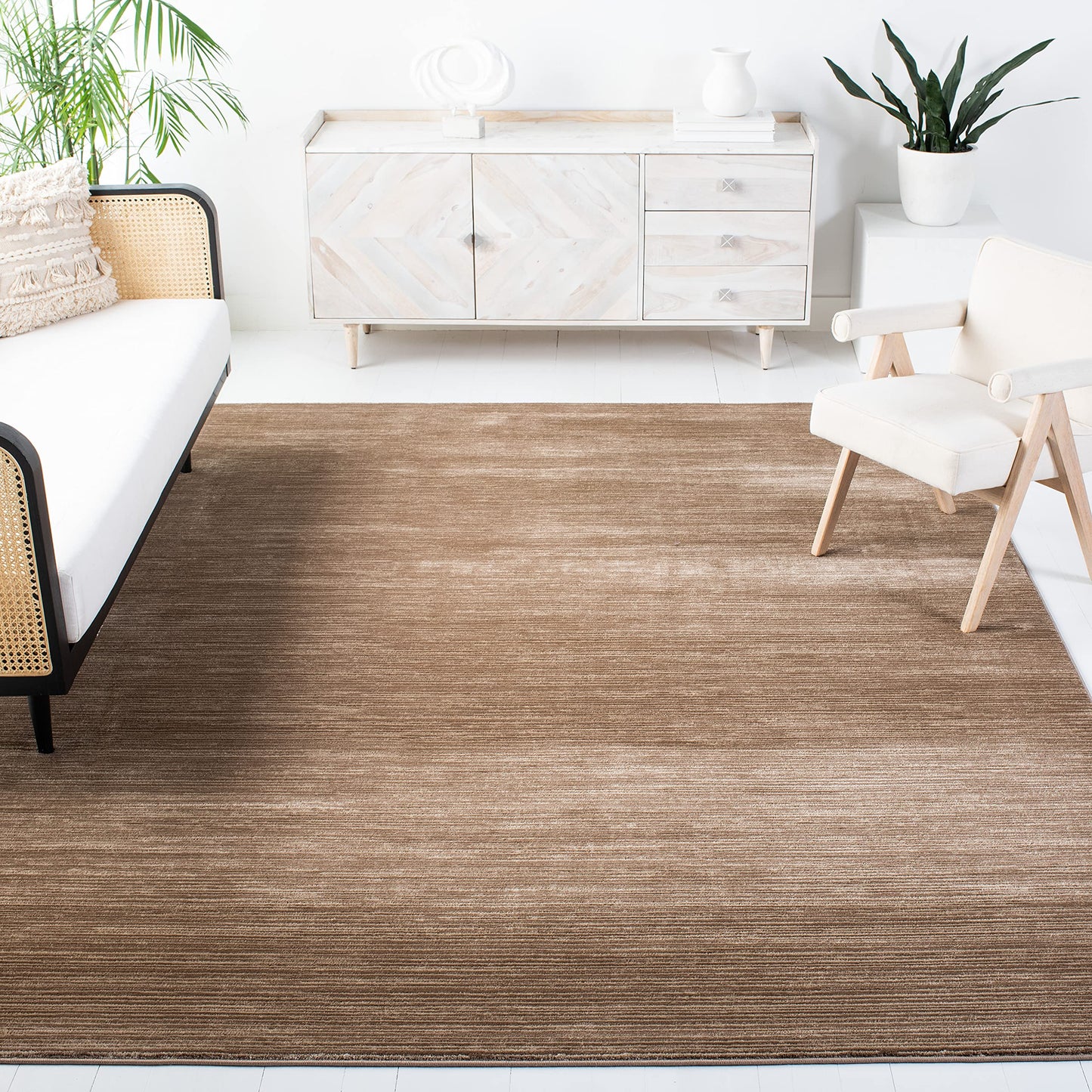 SAFAVIEH Area Rug 9x12 - Vision Collection - Large - Light Brown, Modern Ombre Design, Non-Shedding & Easy to Clean, Ideal for Living Room, Bedroom, Dining Space (VSN606C)