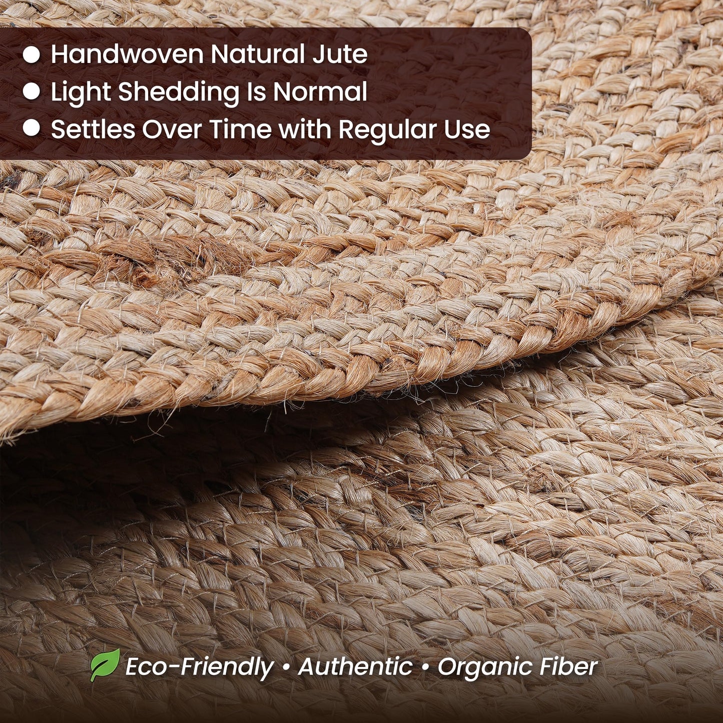 Craft Trade Hand Woven Small Jute Braided Door Mat 2x3 ft - Natural, Boho Reversible Floor Carpet for Living Room, Farmhouse Accent Rugs for Kitchen, Nursery, Kids Room, Bedroom, Patio - 24X36 Inch