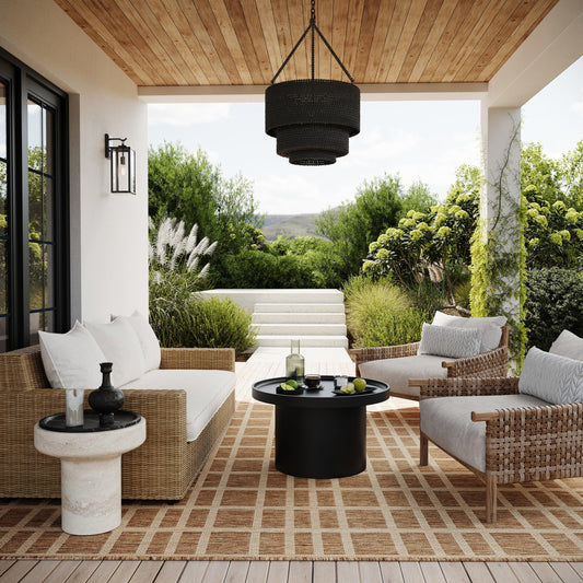 Nuloom Vanya Checkered 7' x 9' Indoor/Outdoor Area Rug for Living Room Patio Deck Front Porch, Light Brown