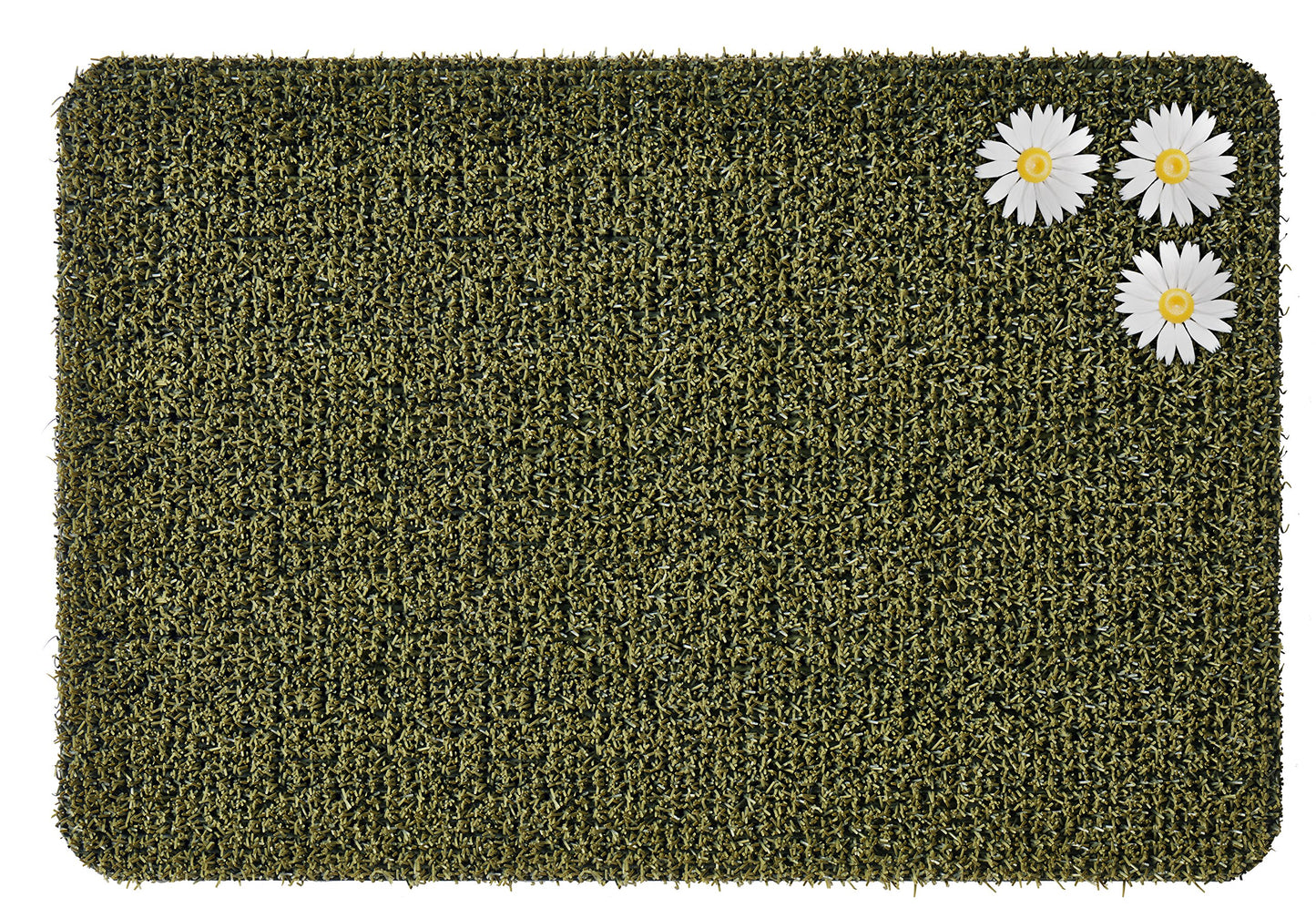CLEAN MACHINE 10376914 Astroturf Dirt Trapper Doormat, 23.5" x 35.5", Daisy Urban Green