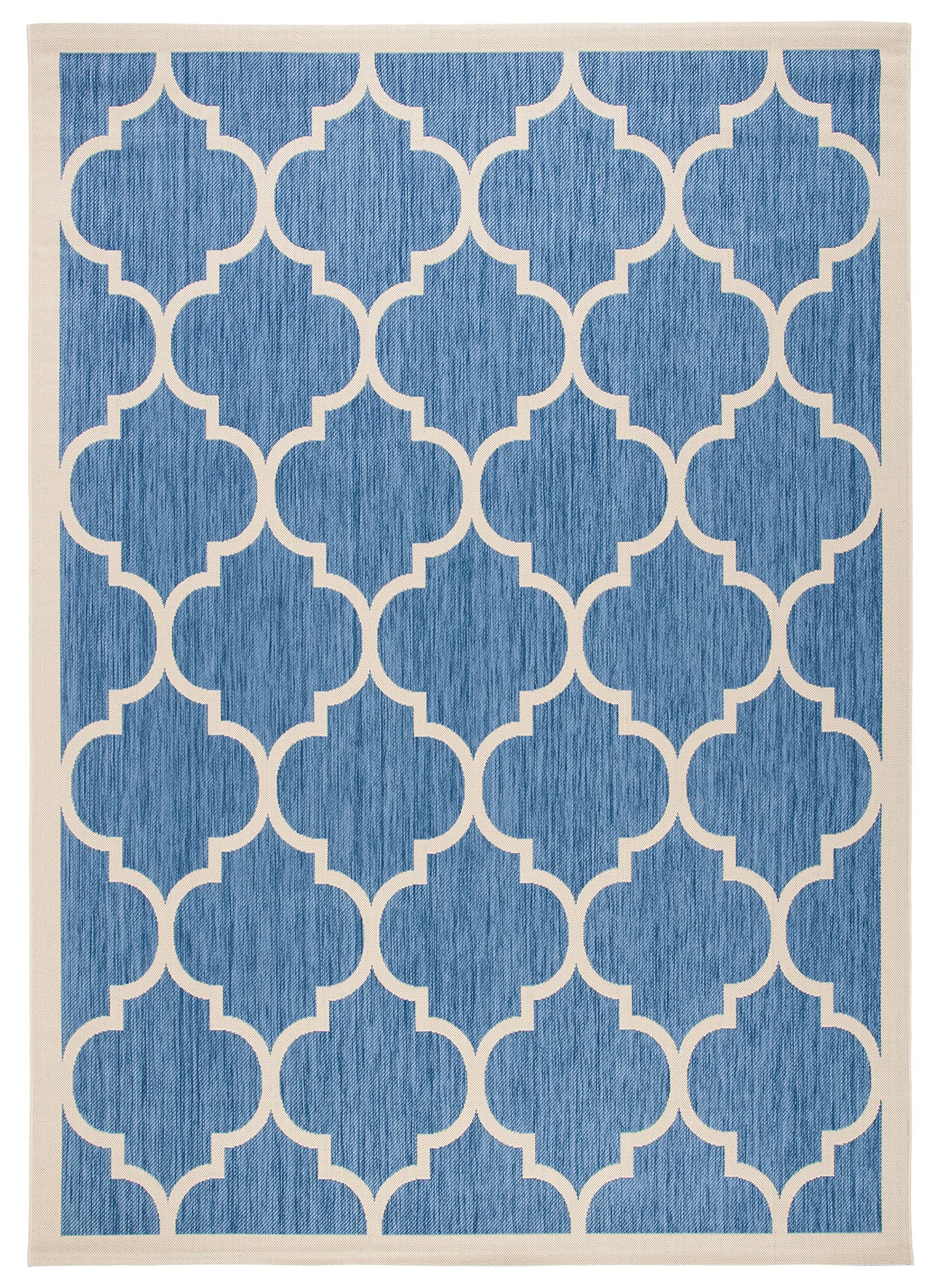SAFAVIEH Washable Rug Outdoor Courtyard Collection - 9' x 12', Blue & Beige, Non-Shedding & Easy Cleaning, Ideal for Patio, Backyard, Mudroom (CY6914-243)