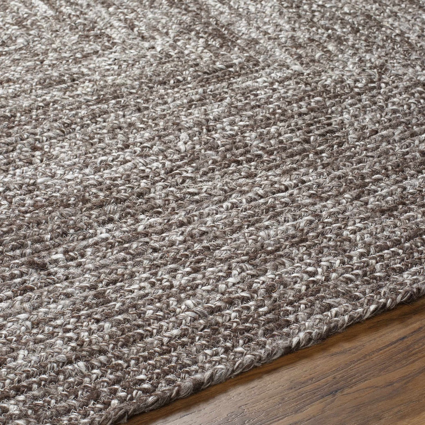 Hauteloom Burgundy Recycled Material Living Room, Bedroom Area Rug - Border Square Abstract Ombre - Contemporary Modern Minimalist Transitional Farmhouse - Gray, Charcoal, Light, Neutral - 5' x 7'6"