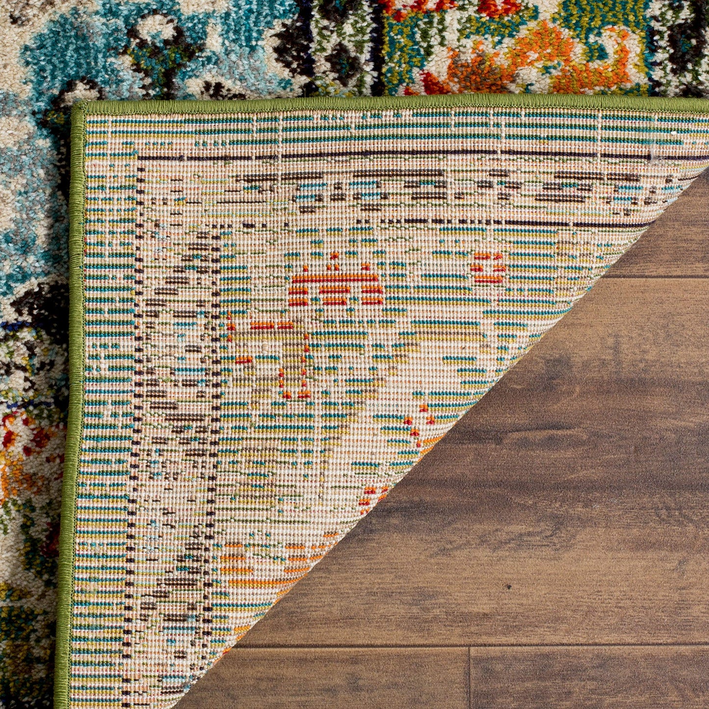 SAFAVIEH Monaco Collection Area Rug - 8' x 10', Forest Green & Light Blue, Non-Shedding & Easy to Clean, Distressed Medallion Design, Ideal for Living Room, Bedroom, Dining Space (MNC243F)