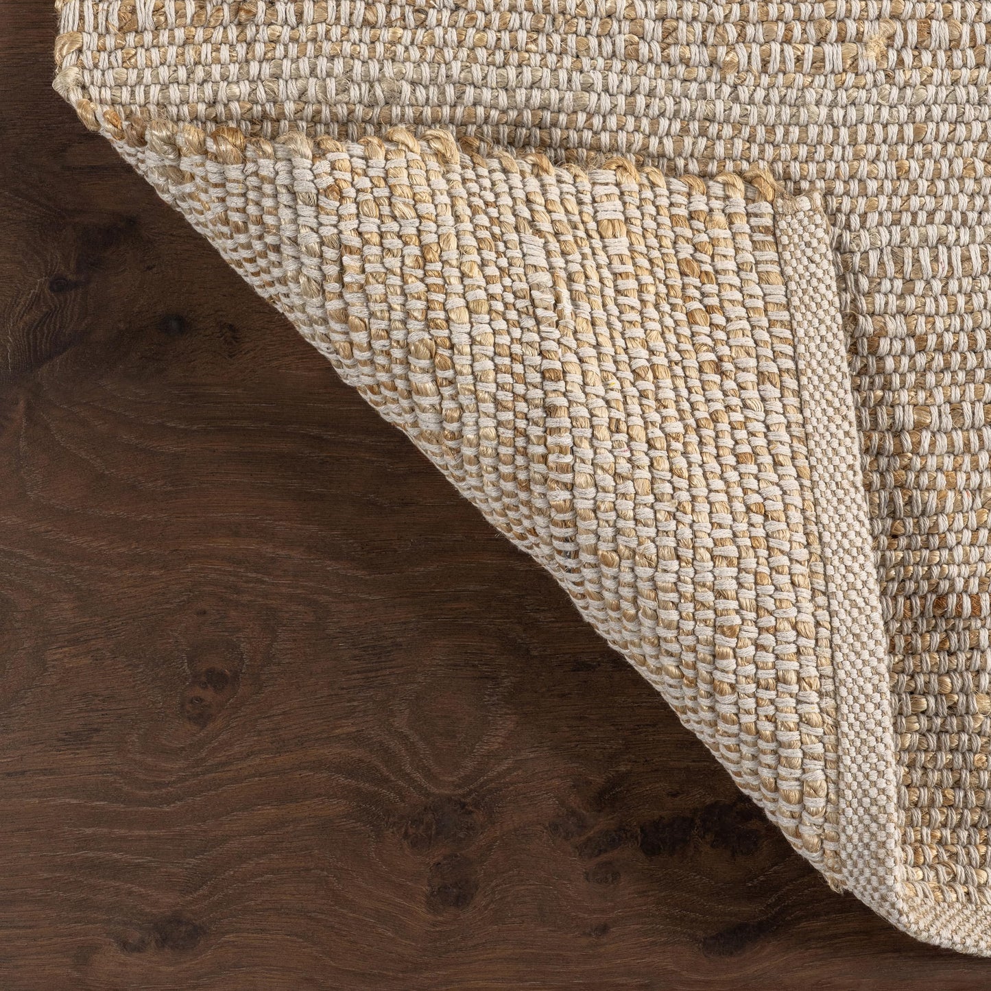 nuLOOM 2'6" x 10' Elfriede Jute & Cotton Hand Woven Area Rug, Natural, Solid Rustic Farmhouse Style, Weaved Design, Natural Fiber, For Bedroom, Living Room, Dining Room, Hallway, Office, Entryway