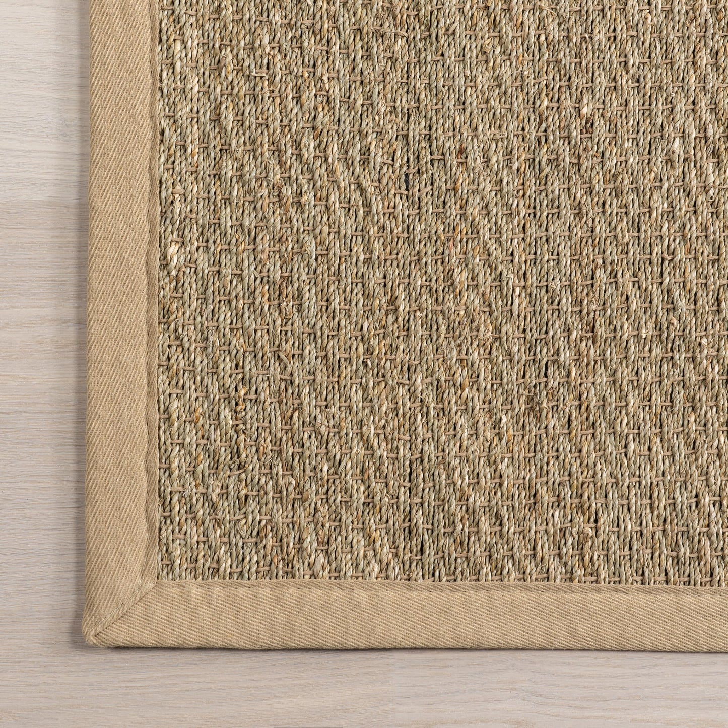 nuLOOM 3x4 Elijah Seagrass Area Rug, Beige, Solid Farmhouse Style, Cotton Bordered, Basketweave, Natural Fiber, For Bedroom, Dining Room, Living Room, Hallway, Office, Kitchen, Entryway
