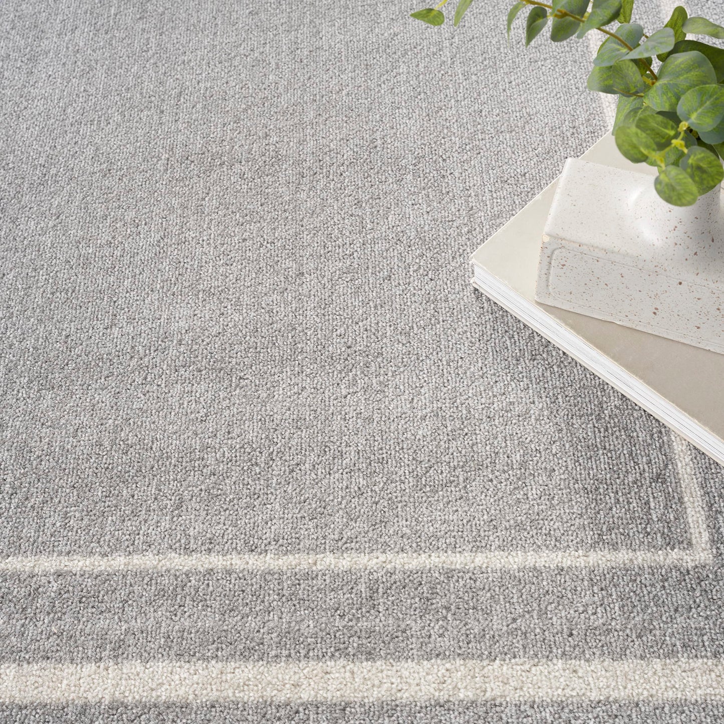 Nourison Home Nourison Essentials Grey Ivory 5' x Square Area Rug - Easy Clean, Non Shedding, Bed Room, Living Room, Dining Room, Kitchen (5' x Square)