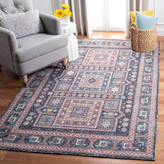 SAFAVIEH Classic Vintage Collection Area Rug - 5' x 8', Rust & Green, Handmade Boho Oriental Distressed, Ideal for High Traffic Areas in Living Room, Bedroom (CLV205P)