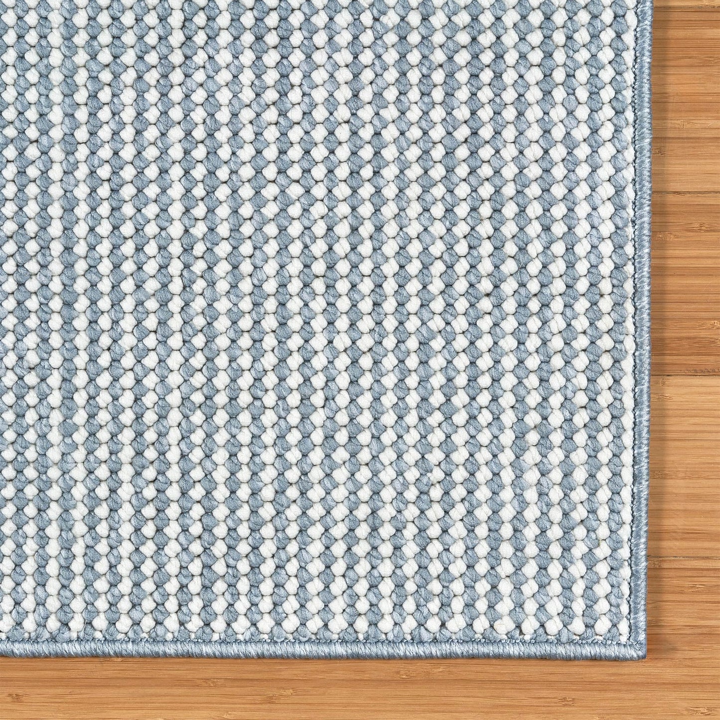 Gertmenian Indoor Boho Area Rug - 4x6 Small, Non-Shedding & Stain Resistant, Ideal for High Traffic Areas in Foyer, Living Room, Kitchen, Entryway, & Bedroom - Romi, Lt Blue, 25855