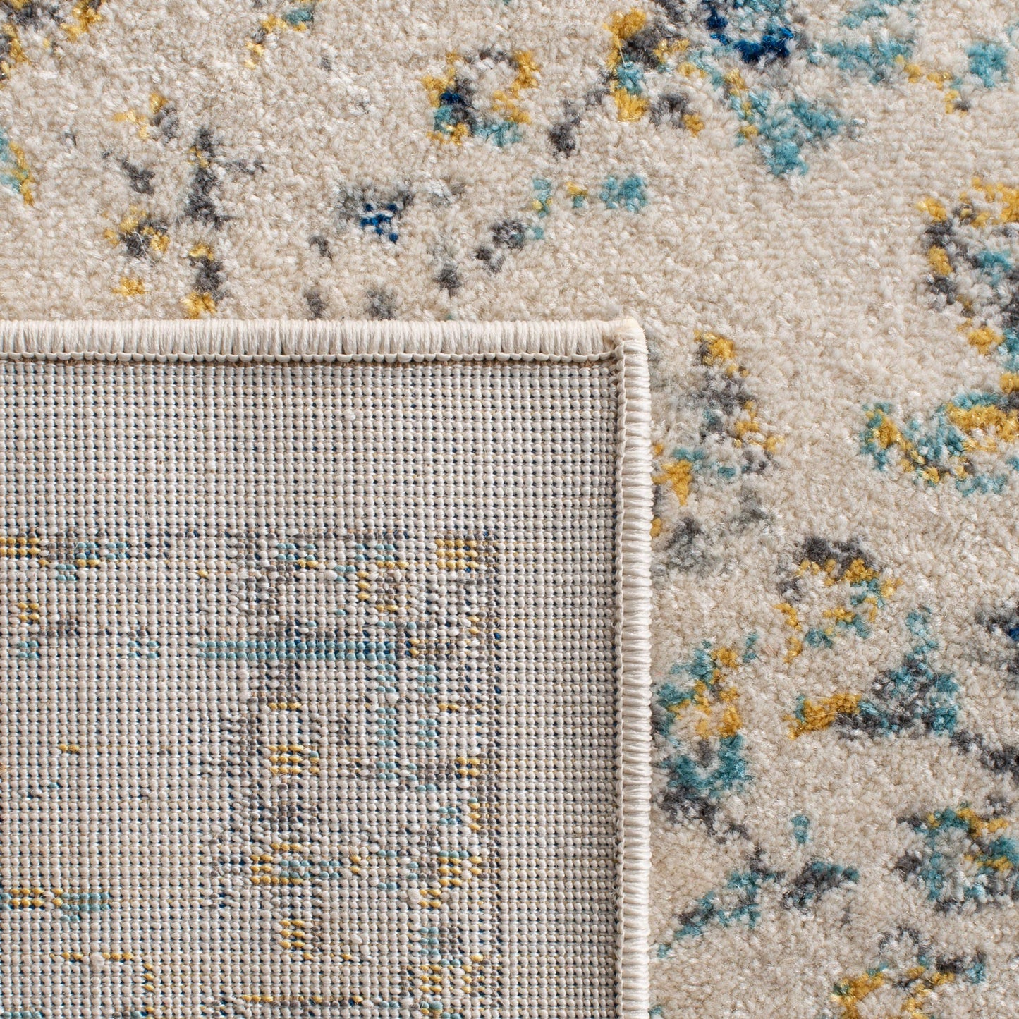 SAFAVIEH Area Rug 8x10 - Evoke Collection - Large - Ivory & Blue, Shabby Chic Oriental Medallion Design, Non-Shedding & Easy to Clean, Ideal for Living Room, Bedroom, Dining Space (EVK220C)