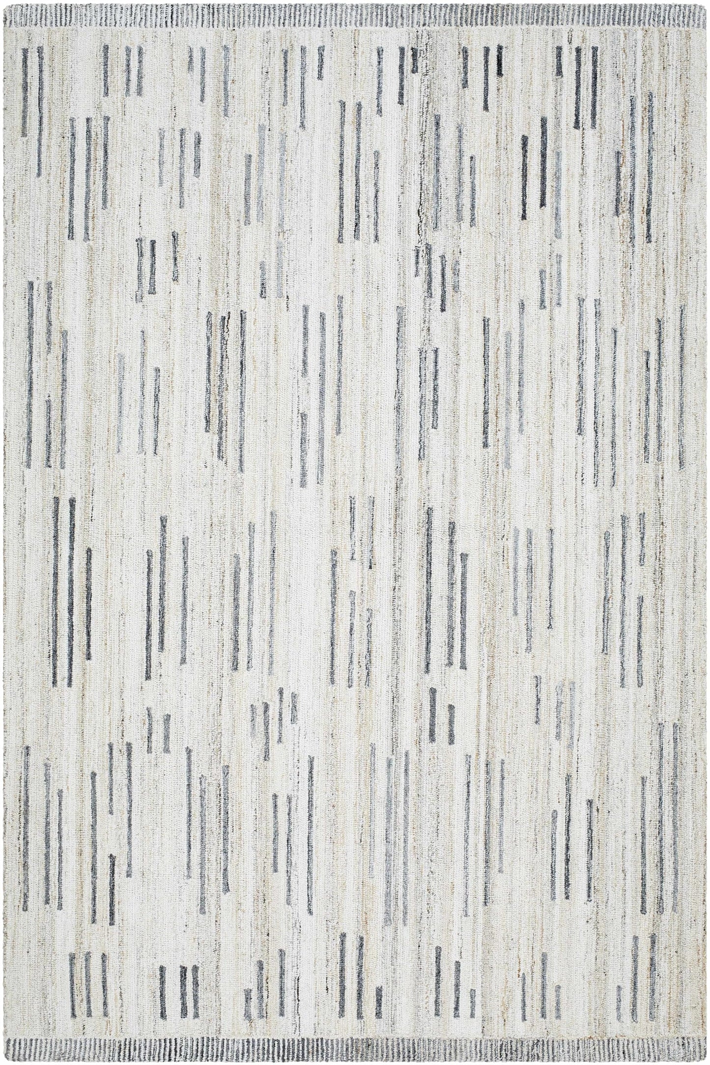 Hauteloom Nzila Recycled Material Living Room, Bedroom Area Rug - Contemporary - Light Gray, Charcoal, Medium Brown - 2' x 3'