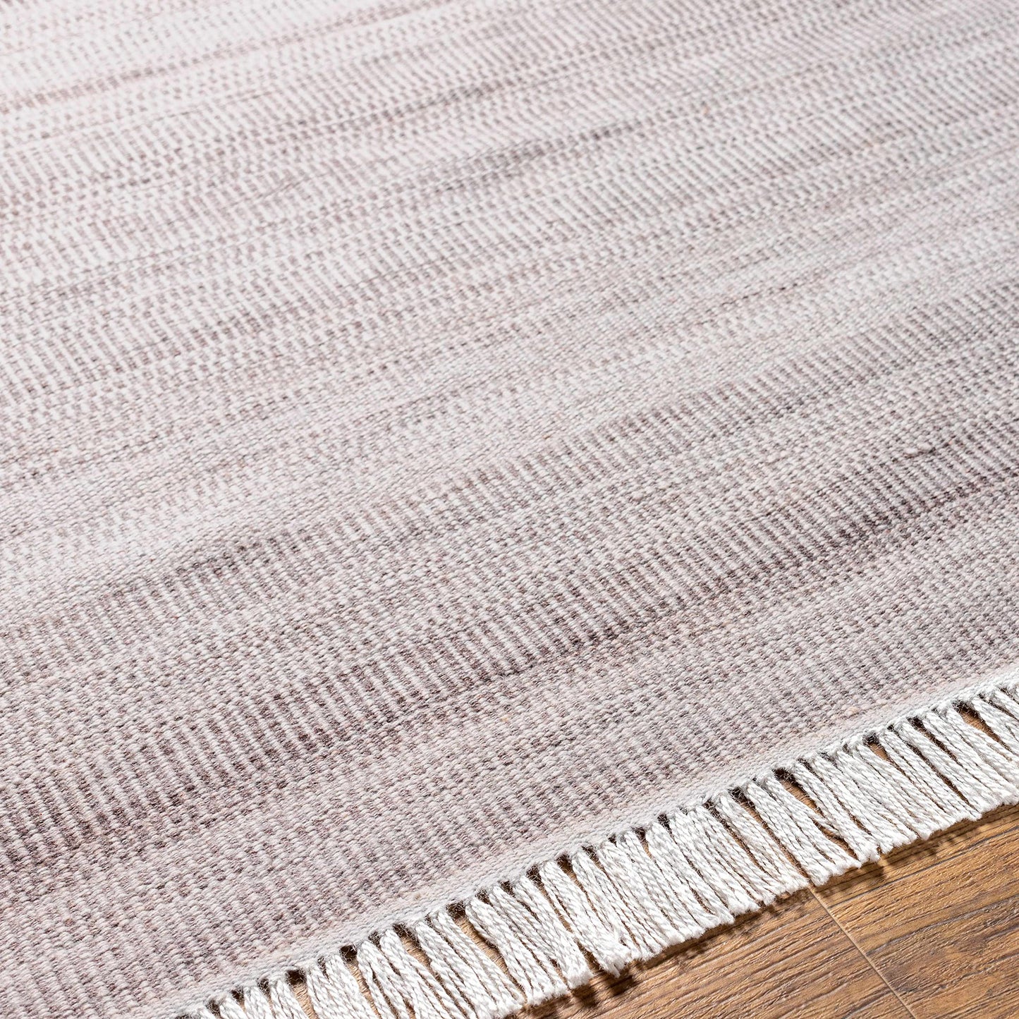 Hauteloom Samos Recycled Material Living Room, Bedroom Area Rug - Striped Ombre Faded - Contemporary Modern Minimalist Farmhouse Transitional - Cream, Dark Brown, Light Slate, Gray, Beige - 2' x 3'