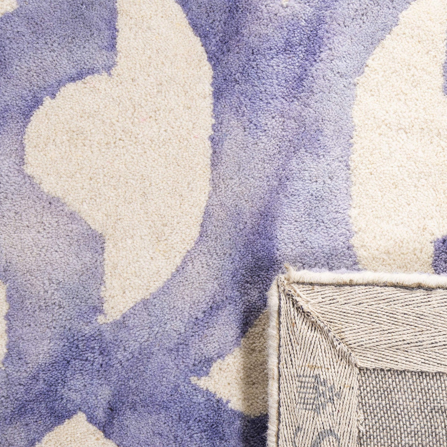 SAFAVIEH Dip Dye Collection 3' x 5' Ivory/Blue DDY717A Handmade Watercolor Premium Wool Area Rug