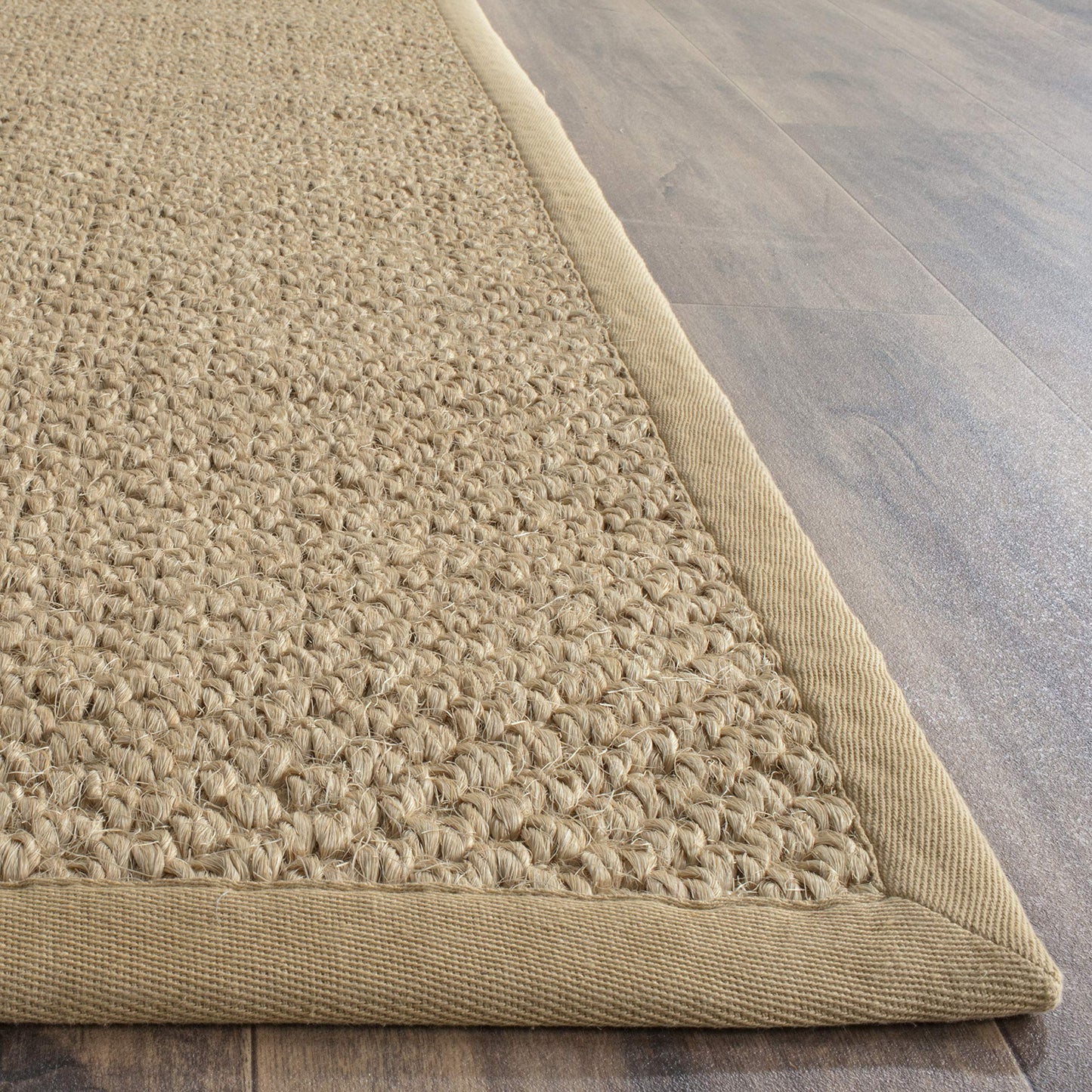 SAFAVIEH Area Rug 4x6 - Natural Fiber Collection - Maize, Sisal, Woven Design with Border (NF525F)