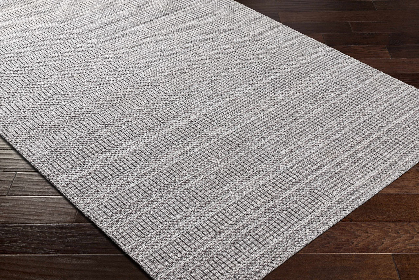 Hauteloom EcoLoop Recycled Material Area Rug - Geometric Striped Checkered Square - Contemporary Modern Minimalist Transitional Scandinavian - Dark Brown, Beige, Gray, Charcoal, Taupe - 2' x 3'