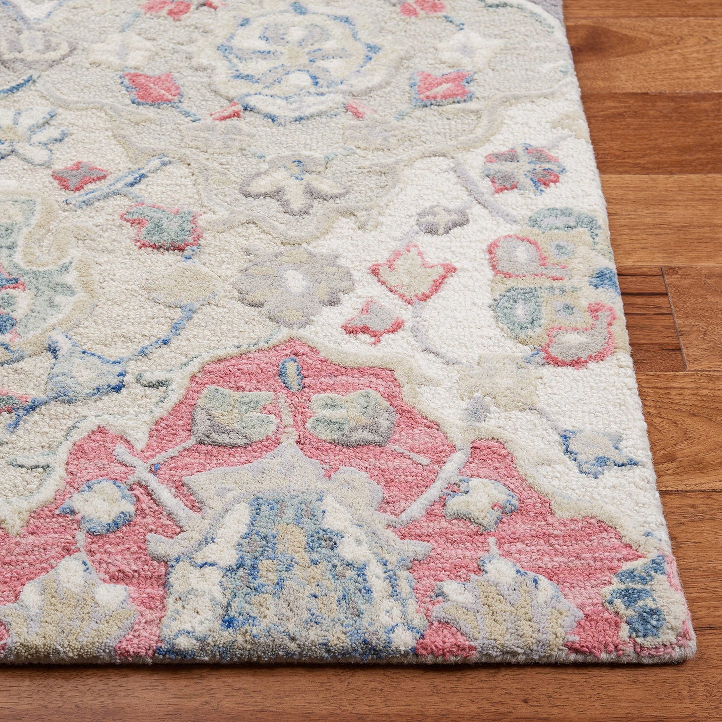 SAFAVIEH Glamour Collection 8' x 10' Ivory/Red GLM622A Handmade Premium Wool Area Rug