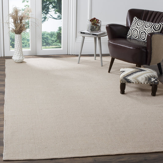 SAFAVIEH Area Rug 8x10 - Montauk Collection - Large - Ivory & Grey, Handmade Flat Weave Cotton, Boho Farmhouse Design, Ideal for Living Room, Bedroom, Office, Dining Space (MTK345A)
