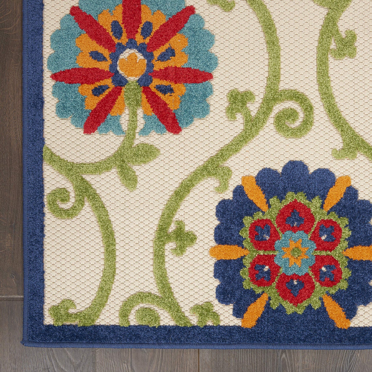 Nourison Home Aloha Blue Multicolor 3'6" x 5'6" Area Rug - Easy Clean, Non Shedding, Bed Room, Living Room, Dining Room, Kitchen (4' x 6')